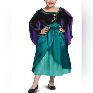 Disney Frozen 2 Anna Costume for Girls, Deluxe Dress- Size 4